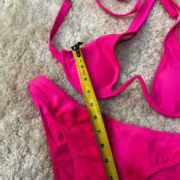 Sexy Shein Open Bikini Swimsuit Set Size Small Hot Pink - Picture 3 of 11